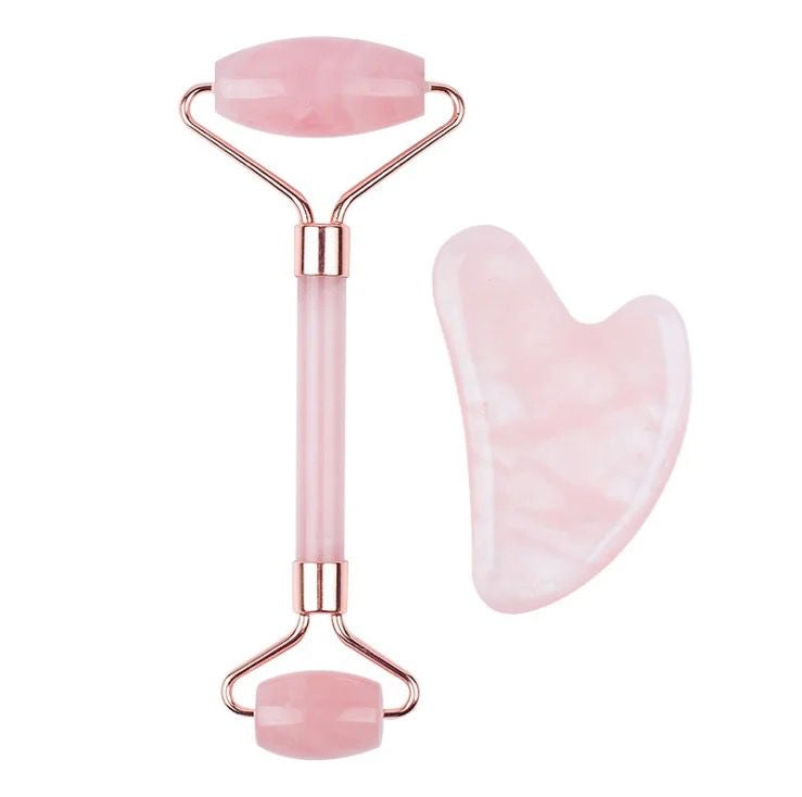 Gua sha Rose Quartz Facial Spa Set