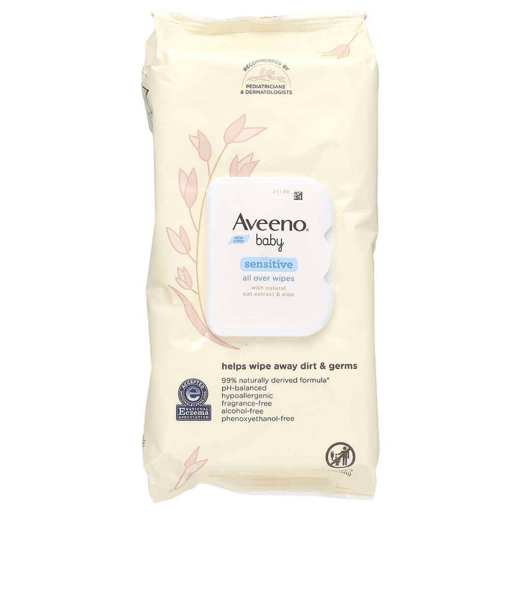 Aveeno, Baby, Sensitive All Over Wipes, Fragrance Free, 64 Wipes