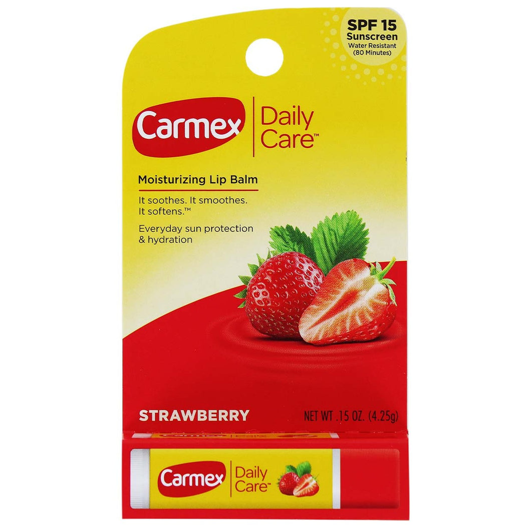 Carmex, Daily Care, Moisturizing Lip Balm, Strawberry, SPF 15